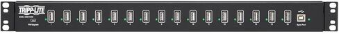 تريب لايت 16 منفذ USB لمزامنة الشحن والكمبيوتر اللوحي والهواتف الذكية iPad/iPhone Rackmount TAA (U280-016-RM)، أسود in Kuwait