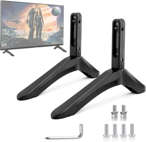 Universal TV Stand Legs, Table Top TV Stand Base Replacement Legs for Most 27 to 55 Inch LCD LED Samsung LG Sony VIZIO TCL KONKA TVs, with Cable Management, Hold up to 99lbs - Black… in Kuwait