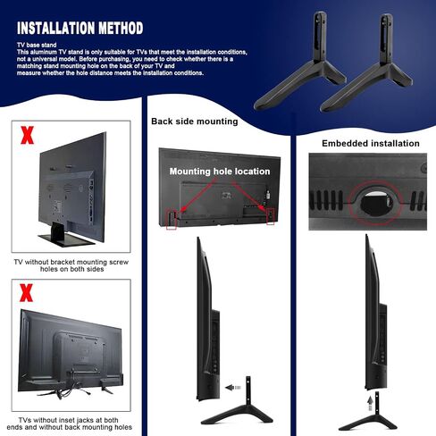 Universal TV Stand Legs, Table Top TV Stand Base Replacement Legs for Most 27 to 55 Inch LCD LED Samsung LG Sony VIZIO TCL KONKA TVs, with Cable Management, Hold up to 99lbs - Black… in Kuwait