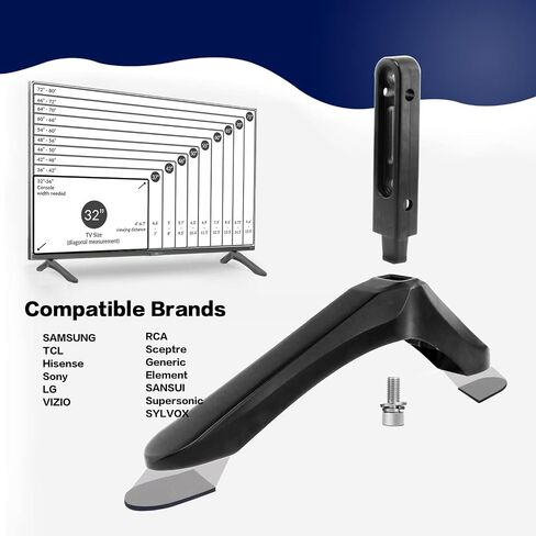 Universal TV Stand Legs, Table Top TV Stand Base Replacement Legs for Most 27 to 55 Inch LCD LED Samsung LG Sony VIZIO TCL KONKA TVs, with Cable Management, Hold up to 99lbs - Black… in Kuwait