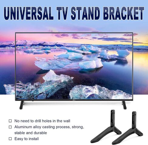 Universal TV Stand Legs, Table Top TV Stand Base Replacement Legs for Most 27 to 55 Inch LCD LED Samsung LG Sony VIZIO TCL KONKA TVs, with Cable Management, Hold up to 99lbs - Black… in Kuwait