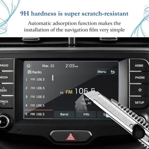 فيلم واقي الشاشة لعام 2020 2021 Soul EV Soul Booster Navigation Display زجاج مقسى 9H صلابة مضادة للانفجار والخدش HD Clear Kia GPS LCD تعمل باللمس رقائق حماية (7 بوصة) in Kuwait