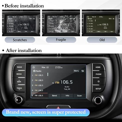 فيلم واقي الشاشة لعام 2020 2021 Soul EV Soul Booster Navigation Display زجاج مقسى 9H صلابة مضادة للانفجار والخدش HD Clear Kia GPS LCD تعمل باللمس رقائق حماية (7 بوصة) in Kuwait
