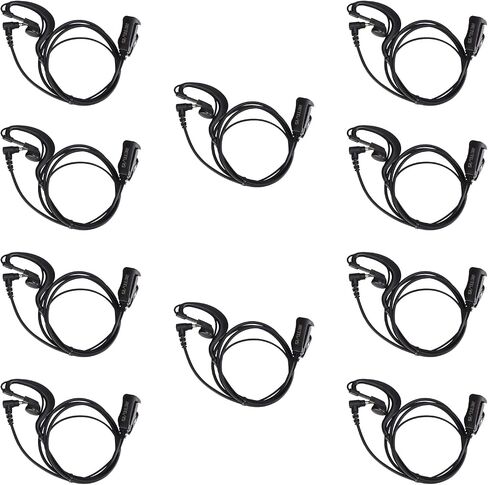 Retevis RT22P Walkie Talkie Earpiece with Mic 1 Pin 3.5mm, Double Cable, Side PTT, Compatible RT22P Two Way Radios, Soft C-Type Earhook Walkie-Talkie Earpiece(10 Pack) in Saudi Arabia