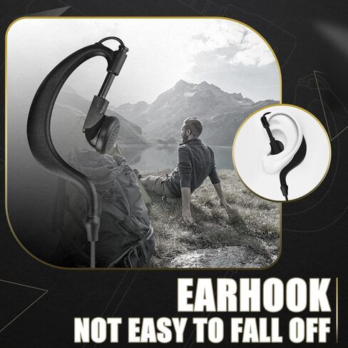 Retevis RT22P Walkie Talkie Earpiece with Mic 1 Pin 3.5mm, Double Cable, Side PTT, Compatible RT22P Two Way Radios, Soft C-Type Earhook Walkie-Talkie Earpiece(10 Pack) in Saudi Arabia