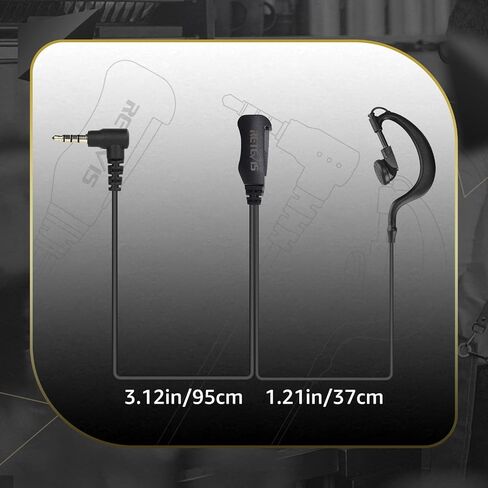 Retevis RT22P Walkie Talkie Earpiece with Mic 1 Pin 3.5mm, Double Cable, Side PTT, Compatible RT22P Two Way Radios, Soft C-Type Earhook Walkie-Talkie Earpiece(10 Pack) in Saudi Arabia