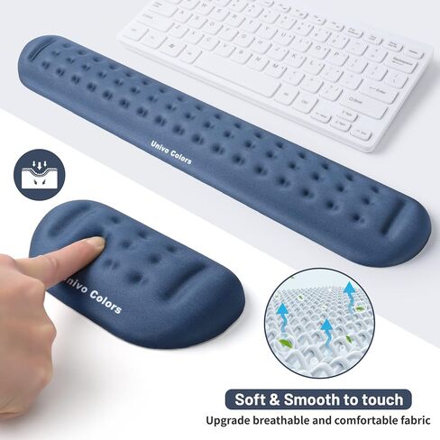 Univo Colors Black Superfine Memory Foam Keyboard Wrist Rest Soft Gel Ergonomic Wrist Support Pad for Computer, Laptop, Office, Gaming, Typing in Kuwait