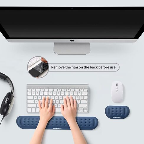 Univo Colors Black Superfine Memory Foam Keyboard Wrist Rest Soft Gel Ergonomic Wrist Support Pad for Computer, Laptop, Office, Gaming, Typing in Kuwait