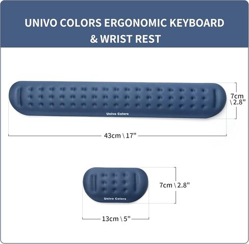 Univo Colors Black Superfine Memory Foam Keyboard Wrist Rest Soft Gel Ergonomic Wrist Support Pad for Computer, Laptop, Office, Gaming, Typing in Kuwait