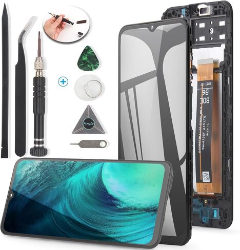 واي دبليو ال ار او ان جي شاشة LCD بديلة لجهاز سامسونج جالاكسي A13 شبكة الجيل الرابع 4G، مجموعة محول رقمي لشاشة اللمس لجوال سامسونج A13 LTE/ A13 لايت/ A135F A135U A135M مع مجموعة in Saudi Arabia
