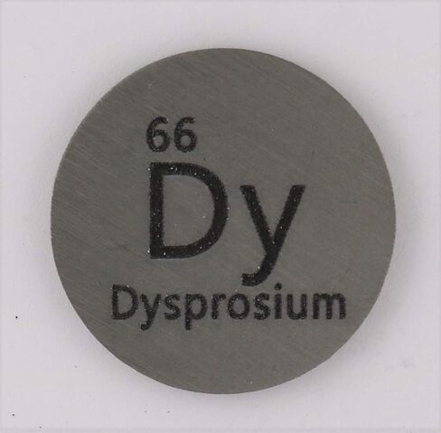 Dysprosium (Dy) 24.26mm Metal Disc with Acrylic Case for Collection or Experiments in Saudi Arabia