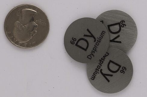 Dysprosium (Dy) 24.26mm Metal Disc with Acrylic Case for Collection or Experiments in Saudi Arabia