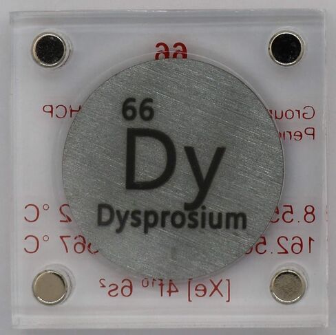 Dysprosium (Dy) 24.26mm Metal Disc with Acrylic Case for Collection or Experiments in Saudi Arabia
