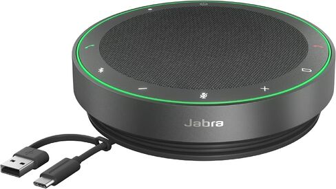 Jabra Speak2 75 Wireless Bluetooth Speakerphone - 4 Noise-Cancelling Mics, Full-Range 65mm Portable Speaker and Super-Wideband Audio - Certified for Zoom and Google Meet - Dark Grey,Black in Saudi Arabia