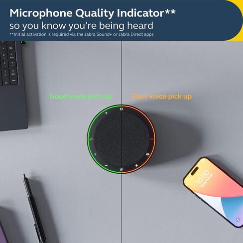 Jabra Speak2 75 Wireless Bluetooth Speakerphone - 4 Noise-Cancelling Mics, Full-Range 65mm Portable Speaker and Super-Wideband Audio - Certified for Zoom and Google Meet - Dark Grey,Black in Saudi Arabia