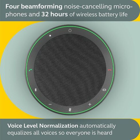 Jabra Speak2 75 Wireless Bluetooth Speakerphone - 4 Noise-Cancelling Mics, Full-Range 65mm Portable Speaker and Super-Wideband Audio - Certified for Zoom and Google Meet - Dark Grey,Black in Saudi Arabia