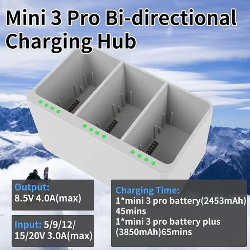 Rszfnjxry Mini 4 Pro/Mini 3 Series Intelligent Flight Battery Plus(2 Packs) with Bi-Directional Charging Hub for DJI Mini 4 Pro/Mini 3/ Mini 3 Pro,3850mAh 47 Mins Flight Time in Saudi Arabia