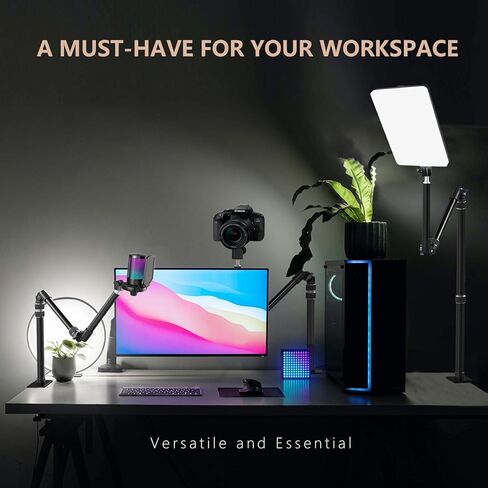 【جميع المعادن】ذراع سحري لسطح المكتب من RAUBAY، حامل مكتب للكاميرا العلوية، حامل إضاءة طاولة مع رأس كروي 1/4 بوصة، محول 3/8 بوصة و5/8 بوصة، مشبك C، ذراع ذراع قابل للسحب لكاميرات DSLR، وكاميرا الويب، والميكروفون، وجهاز العرض DMA01 in Kuwait