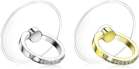 Cell Phone Ring Holder Stand 2 Packs, Glitter Diamond Phone Ring Finger Kickstand Universal 360 Degree Rotation,Transparent Phone Ring Grip Compatible with Various Mobile Phones in Kuwait