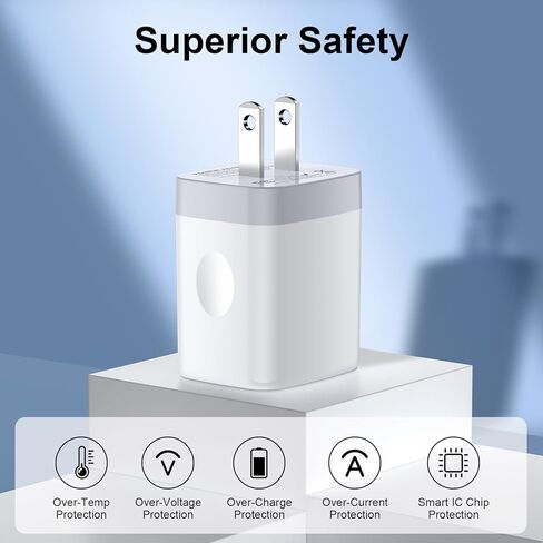 كتلة شاحن سريع USB C، شاحن حائط USB مزدوج المنفذ (عبوة من قطعتين) محول طاقة USB-C بقدرة 20 واط، كتلة شحن سريعة من النوع C لهواتف iPhone 15/15 Pro/15 Pro Max، وSamsung Galaxy S23/S22/S21، وGoogle Pixel 8 Pro /8/7 in Kuwait