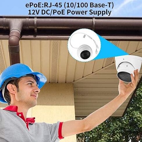 EmpireTech Ultra Low Light 4MP IP PoE Wired Security Outdoor Turret Camera,1/1.8" CMOS,Motorized 2.7mm-12mm Lens,Built-in Mic,Vehicle and Human,IPC-T54IR-ZE Black S3 in Kuwait