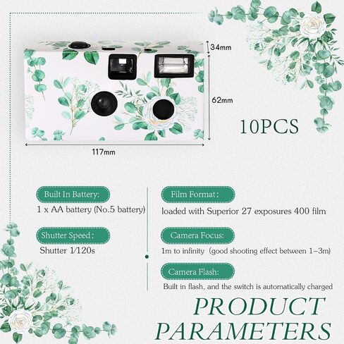 Xuhal 10 Pack Disposable Cameras for Wedding Bulk 34mm Single Use Film Camera with Flash Color Film One Time Use Camera for Photography Birthday Gathering Wedding Anniversary Travel Camp Party Supply in Saudi Arabia