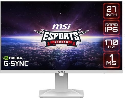 MSI G274QRFW, 27" Gaming Monitor, 2560 x 1440 (QHD), Rapid IPS, 1ms, 170Hz, G-Sync Compatible, HDR Ready, HDMI, Displayport, Tilt, Swivel, Height Adjustable,White in Saudi Arabia