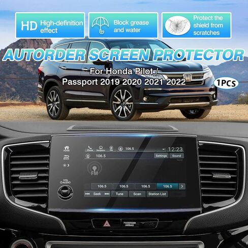 Autorder مناسب تمامًا لواقي الشاشة 2019-2021 Honda Civic LX EX Touring Si EX-L 4 أزرار من الزجاج المقسى 9H طبقة حماية لشاشة اللمس in Saudi Arabia