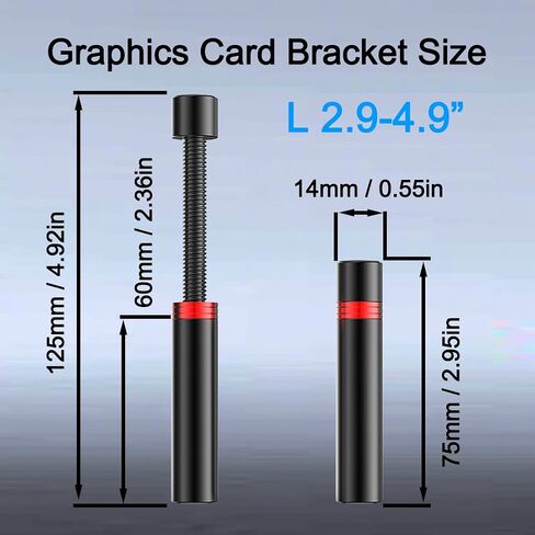HATMINI Graphics Card GPU Support Bracket,Adjustable Height GPU Sag Bracket with Magnet & Non-Slip Sheet,Video Card Sag Holder Bracket, GPU Stand for Prevent Universal Graphics Card Sag (M（1.9-3.0"）) in Kuwait