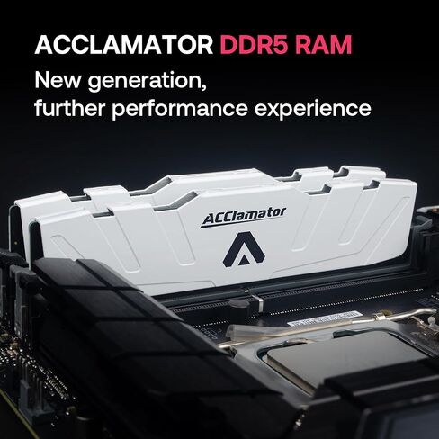 ذاكرة الوصول العشوائي DDR5 سعة 48 جيجابايت بسرعة 6000 ميجا هرتز (24 جيجابايت - 6000 ميجا هرتز × 2، PC4-48000) ذاكرة الكمبيوتر المكتبي (DIMM) CL46 (مع مبدد حراري أبيض)... in Kuwait