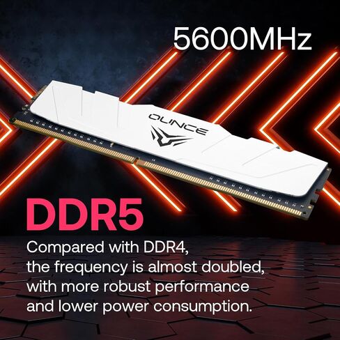 ذاكرة الوصول العشوائي DDR5 سعة 48 جيجابايت بسرعة 6000 ميجا هرتز (24 جيجابايت - 6000 ميجا هرتز × 2، PC4-48000) ذاكرة الكمبيوتر المكتبي (DIMM) CL46 (مع مبدد حراري أبيض)... in Kuwait