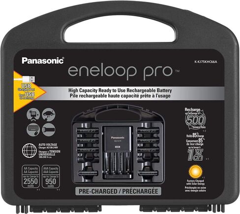 Panasonic eneloop pro Rechargeable Battery Pack with Spacers and Charger in Kuwait