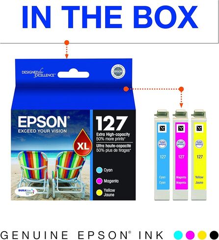 Epson 812 Genuine Ink Cartridge XL Black and Standard Color Combo Pack | Works With WorkForce Pro WF-7310 WF-7820 WF-7840 EC-C7000 Printers in Kuwait