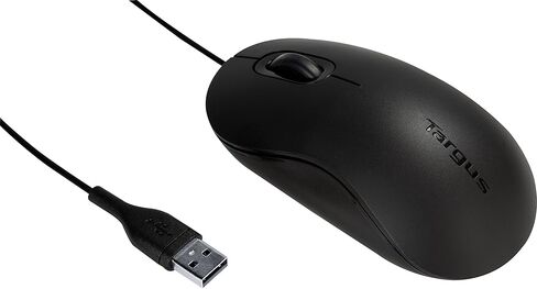 تارغوس ماوس ضوئي 3 ازرار USB بالحجم الكامل مع سلك USB بطول 6 قدم، يدعم ويندوز وماك، اسود (AMU81USZ) in Kuwait