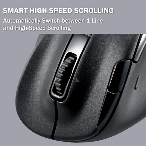 ELECOM EX-G PRO Ergonomic Mouse, Multi-Device Bluetooth or Wireless USB, Silent Click 8 Button, 1000/2000 DPI, Rechargeable, High-Speed Scroll Tilt, for Windows, macOS, Laptop, PC, Tablet (Medium) in Saudi Arabia