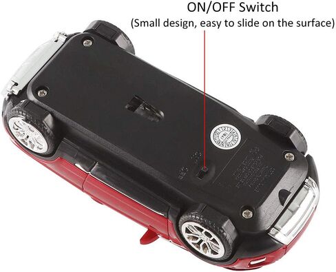 CHUYI Cool SUV Car Shaped Wireless Mouse 1600 DPI Optical Cordless Mice with USB Receiver for Office School Travel for PC Computer Laptop Gift (Red-1 Pack) in Saudi Arabia
