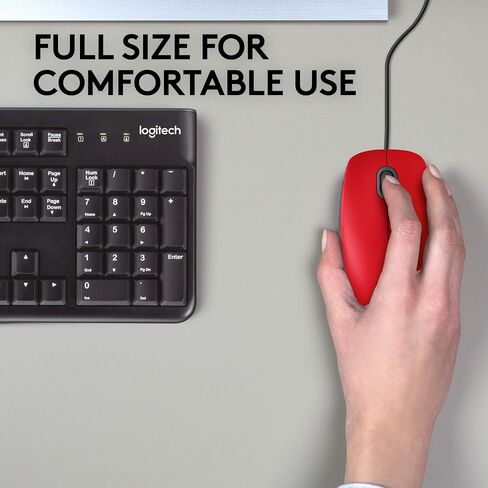Logitech M110 Wired USB Mouse, Silent Buttons, Comfortable Full-Size Use Design, Ambidextrous PC/Mac/Laptop - Grey in Kuwait