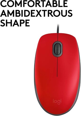 Logitech M110 Wired USB Mouse, Silent Buttons, Comfortable Full-Size Use Design, Ambidextrous PC/Mac/Laptop - Grey in Kuwait