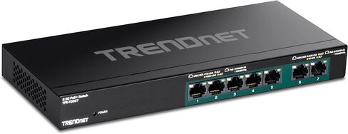 تريند نت مفتاح متعدد الوظائف بـ7 منافذ، 5 منافذ ار جيه 45 قاعدة تي 1G، 2 × 2.5G RJ-45، سعة تحويل 20Gbps قابل للتثبيت على الحائط، التوصيل والتشغيل، مفتاح شبكة ايثرنت، حماية مدى الحياة، اسود، TEG-S327 in Saudi Arabia
