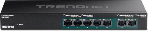 تريند نت مفتاح متعدد الوظائف بـ7 منافذ، 5 منافذ ار جيه 45 قاعدة تي 1G، 2 × 2.5G RJ-45، سعة تحويل 20Gbps قابل للتثبيت على الحائط، التوصيل والتشغيل، مفتاح شبكة ايثرنت، حماية مدى الحياة، اسود، TEG-S327 in Saudi Arabia