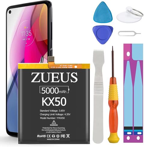 Moto G Stylus Battery Upgraded ZUEUS 5000mAh Li-Polymer Battery Replacement for Motorola Moto G Stylus 2020 (KX50) Moto G Pro,Moto G8 Stylus,XT2043-4,XT2043-8 with Screwdriver Tool Kit in Kuwait