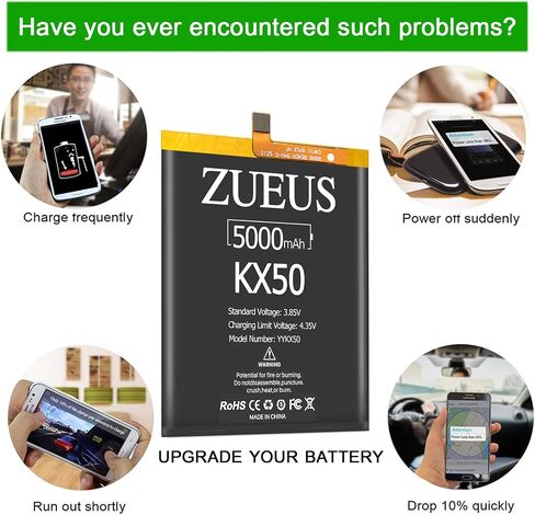 Moto G Stylus Battery Upgraded ZUEUS 5000mAh Li-Polymer Battery Replacement for Motorola Moto G Stylus 2020 (KX50) Moto G Pro,Moto G8 Stylus,XT2043-4,XT2043-8 with Screwdriver Tool Kit in Kuwait
