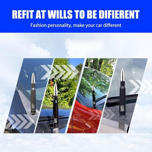 gunhunt 1 PC American Flag Design Car Truck Antenna, Car Truck Bullet Antenna, Anti-Theft Design Enhance Signal Replacement Mast for Ford F150 Chevrolet Jeep (Red) in Kuwait
