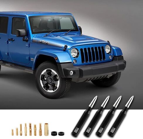 gunhunt 1 PC American Flag Design Car Truck Antenna, Car Truck Bullet Antenna, Anti-Theft Design Enhance Signal Replacement Mast for Ford F150 Chevrolet Jeep (Red) in Kuwait