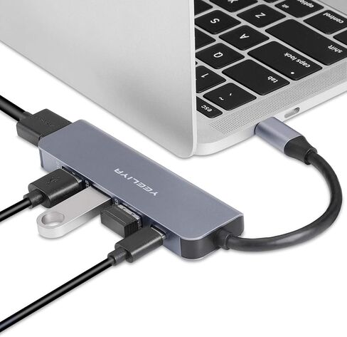 محول USB C لجهاز MacBook Pro، 5 في 1 usbc إلى Hdmi-متوافق (4k) Dongle، 100W PD، USB-C إلى USB 3. 0 منافذ (3) لأجهزة iPad Pro MacBook Pro وغيرها من نوع C in Kuwait