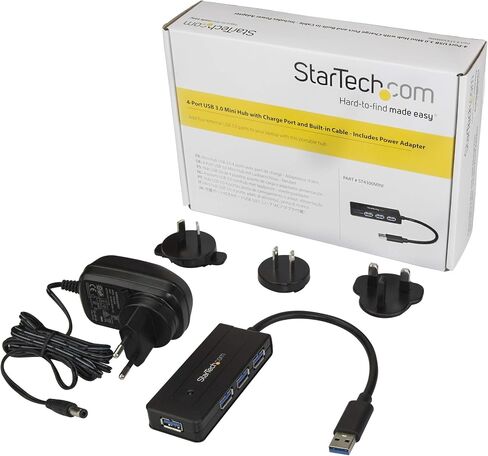 موزع USB 3.0 محمول 4 منافذ, اسود in Saudi Arabia