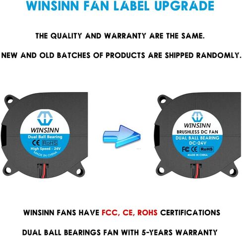 مروحة منفاخ WINSINN 40 مم 12 فولت، منفاخ مراوح طابعة ثلاثية الأبعاد صغيرة 12 فولت 4020 محمل كروي مزدوج، 40 مم × 20 مم 2PIN (عبوة من 4 قطع) in Kuwait
