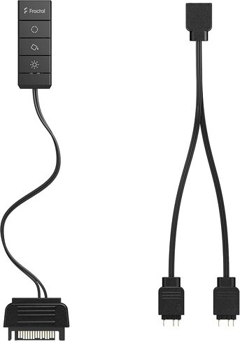 فراكتال ديزاين 2 وحدة تحكم يدوية ARGB قابلة للتعديل لجميع شرائط مراوح LED ايه ار جي بي القياسية 5 فولت والاجهزة، محول كيبل Y متضمن in Kuwait