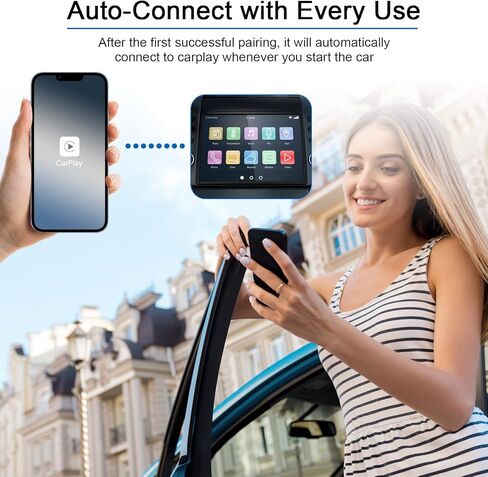 محول Carplay اللاسلكي، محول Carplay اللاسلكي للتوصيل والتشغيل متوافق مع موديلات سيارات Carplay السلكية من المصنع من عام 2015، دونجل Carplay اللاسلكي، أسود أنيق in Kuwait