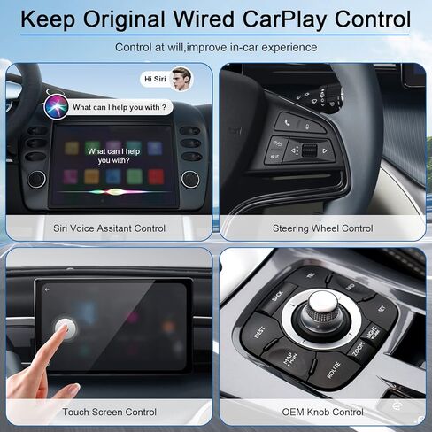 محول Carplay اللاسلكي، محول Carplay اللاسلكي للتوصيل والتشغيل متوافق مع موديلات سيارات Carplay السلكية من المصنع من عام 2015، دونجل Carplay اللاسلكي، أسود أنيق in Kuwait